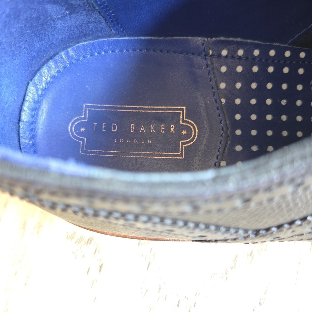 Ted Baker Mens Leather Wingtip Derby Shoes in Black Size 9.5 Ted Baker London - Picture 12 of 13